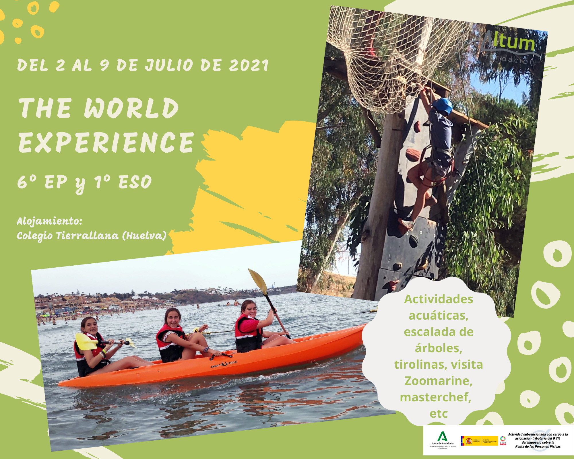 Campamentos de verano 2021 – The World Experience (Tierrallana)